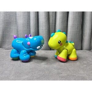 Fisher Price Paradise Pals Dino Hippo Clicker Green Blue Dinosaur Lot